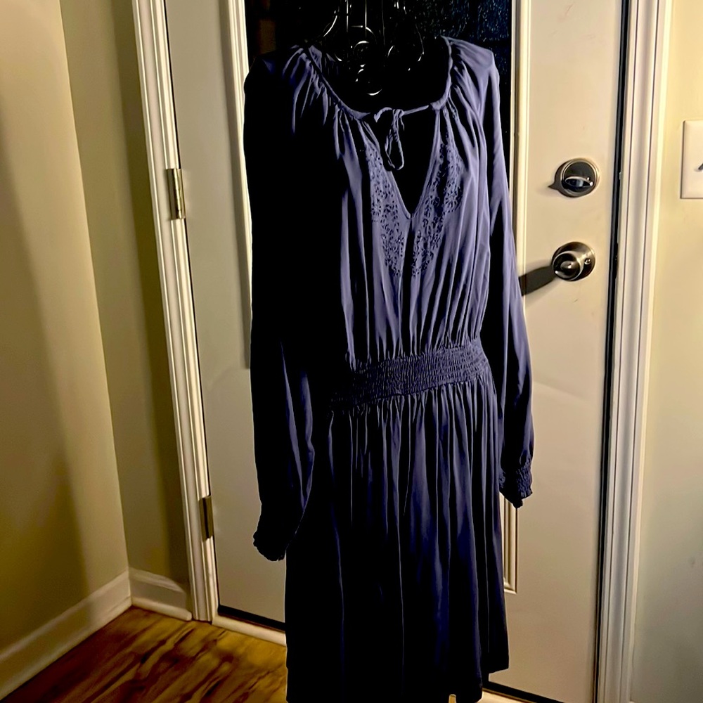 Torrid Blue Dress with Embroidered Details